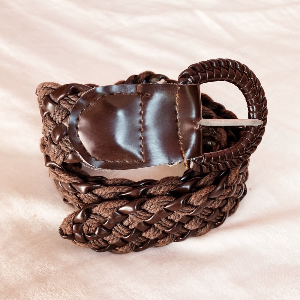 Thick Brown Braided Belt